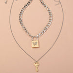 Retro Butterfly Lock Necklace $6