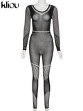Ankle-Length Sexy Nylon Mesh/Stretchy Midnight Club One Piece Jumpsuit