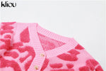 Midriff Sweet Knitted Patchwork Cardigan