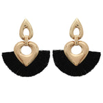Bohemian Heart-shaped Tassel Earrings
