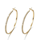 Simple Fashion Rhinestone-Encrusted Hoop Earrings