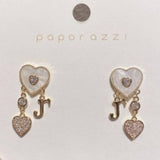 Simple Ivory Heart Earrings by Paparazzi
