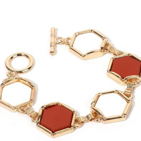 Bohemian Geometric Hexagon Bracelet