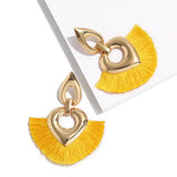 Bohemian Heart-shaped Tassel Earrings
