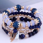 Fashion Beaded Multi-layer Bracelet (blue)