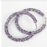 Purple Shimmer Hoop Earrings